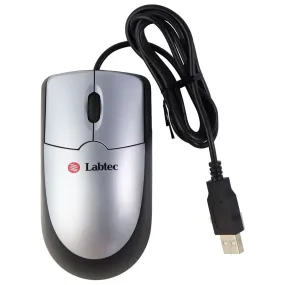 Labtec Wired USB Optical Mouse for Windows PC & More - Silver/Black (M-BR91)