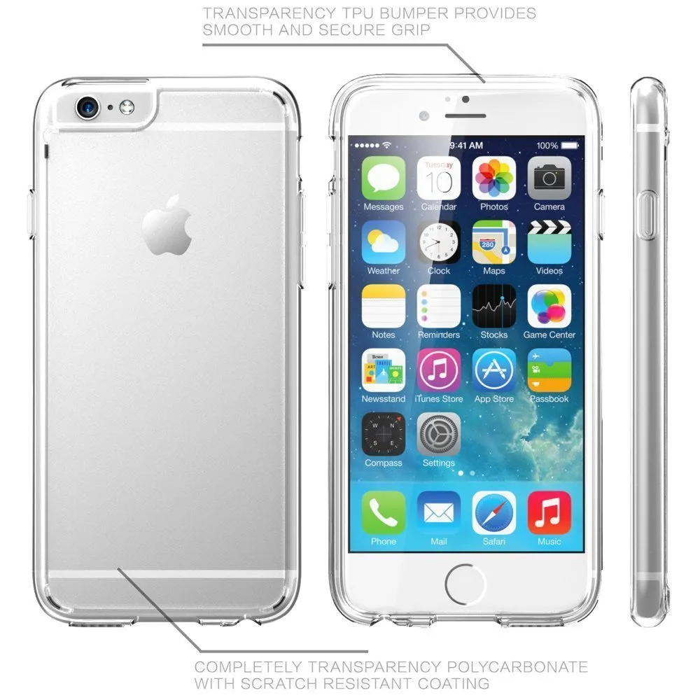 LAX Gadgets Case Protective Clear Scratch-Resistant Cover for iPhone 6 (4.7-Inch) - Retail Packaging - Clear