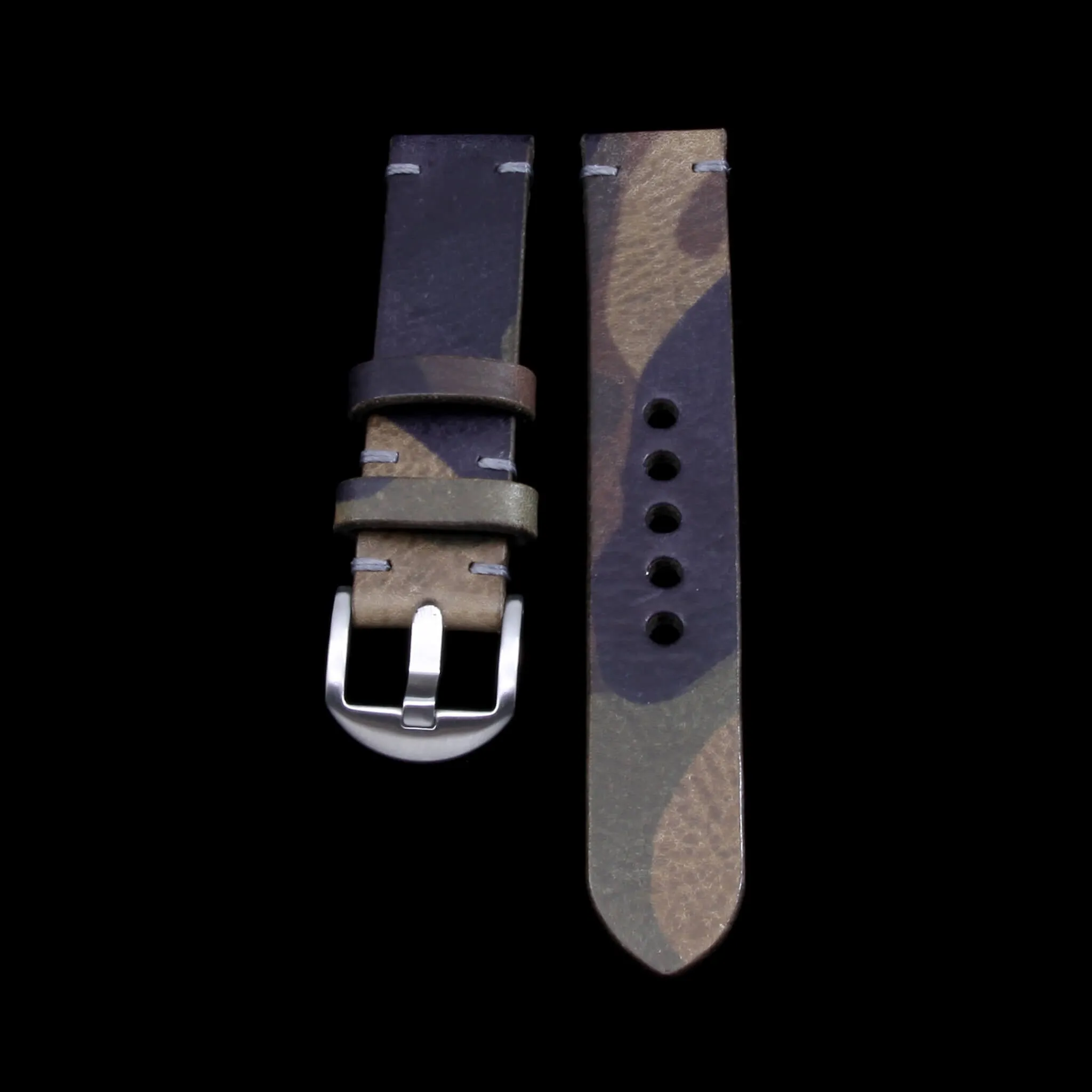 Leather Watch Strap, Camo Grigio | For Apple Watch