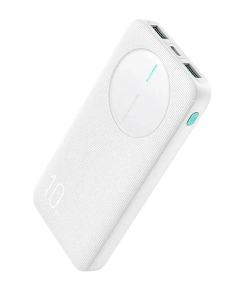 LED Compact Power Bank 2.4Ah 10000Mah | White