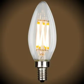 LED Filament Chandelier Bulb - 5.5 Watt - 500 Lumens - 3000K - 4 Pack