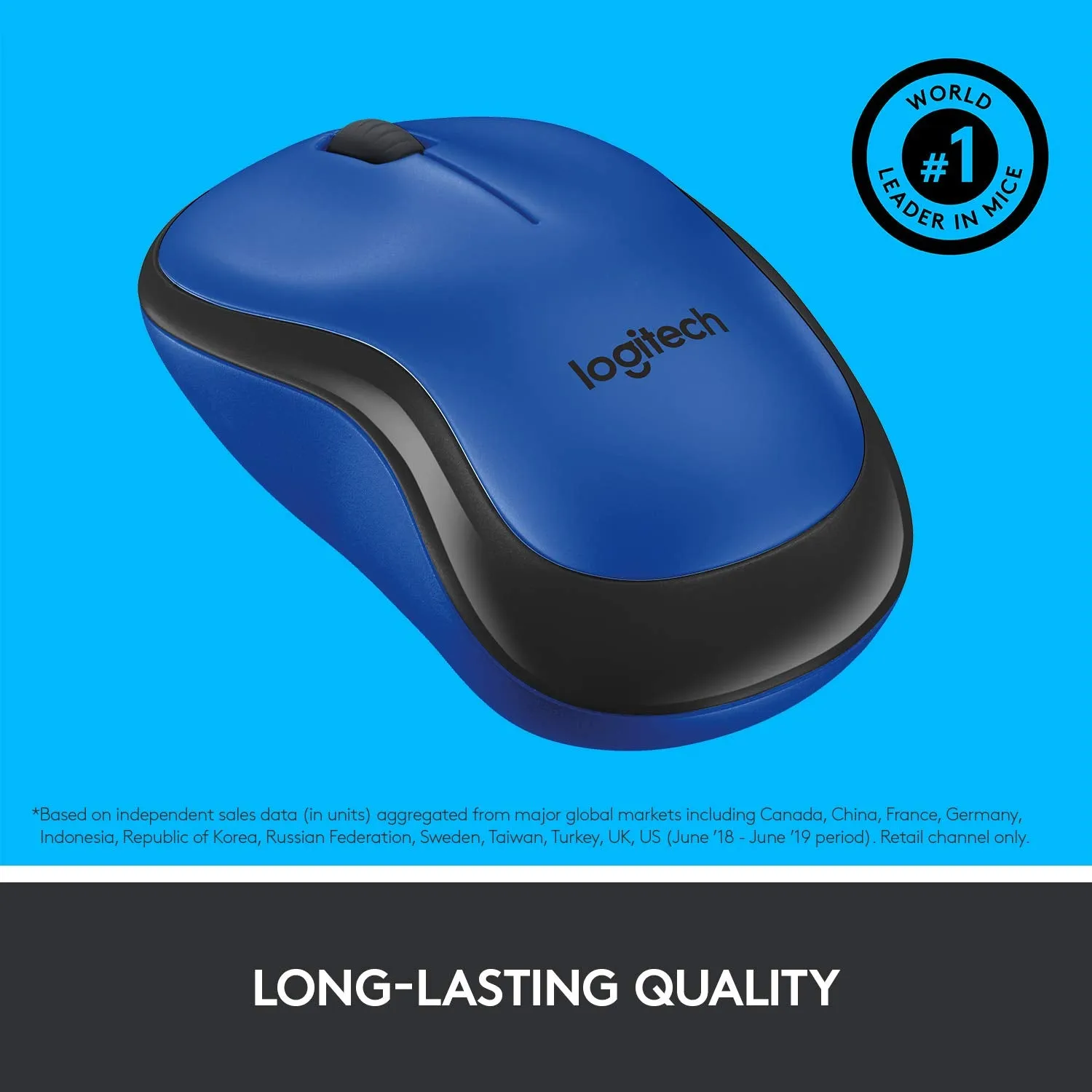 Logitech M221 Silent 無線靜音滑鼠 - Blue 藍色 910-004887 原裝行貨