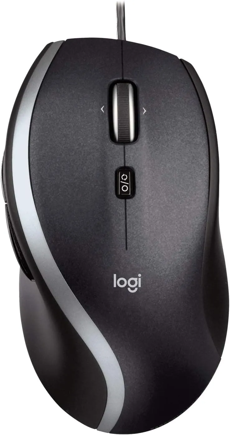 Logitech M500 Wired USB Mouse, High Precision 1000 DPI Laser Tracking, 7 Buttons, PC / Mac / Laptop - Black