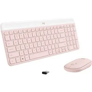 Logitech MK470 Slim Combo, USB Wireless RF 2.40 GHz Keyboard, USB Wireless RF Mouse, Optical, Rose