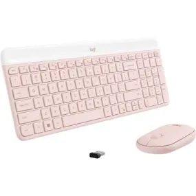 Logitech MK470 Slim Combo, USB Wireless RF 2.40 GHz Keyboard, USB Wireless RF Mouse, Optical, Rose