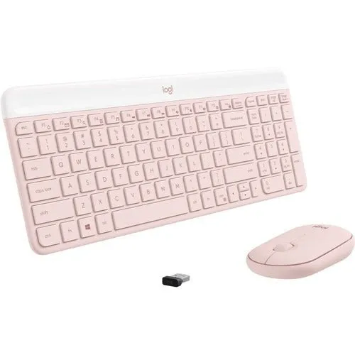 Logitech MK470 Slim Combo, USB Wireless RF 2.40 GHz Keyboard, USB Wireless RF Mouse, Optical, Rose