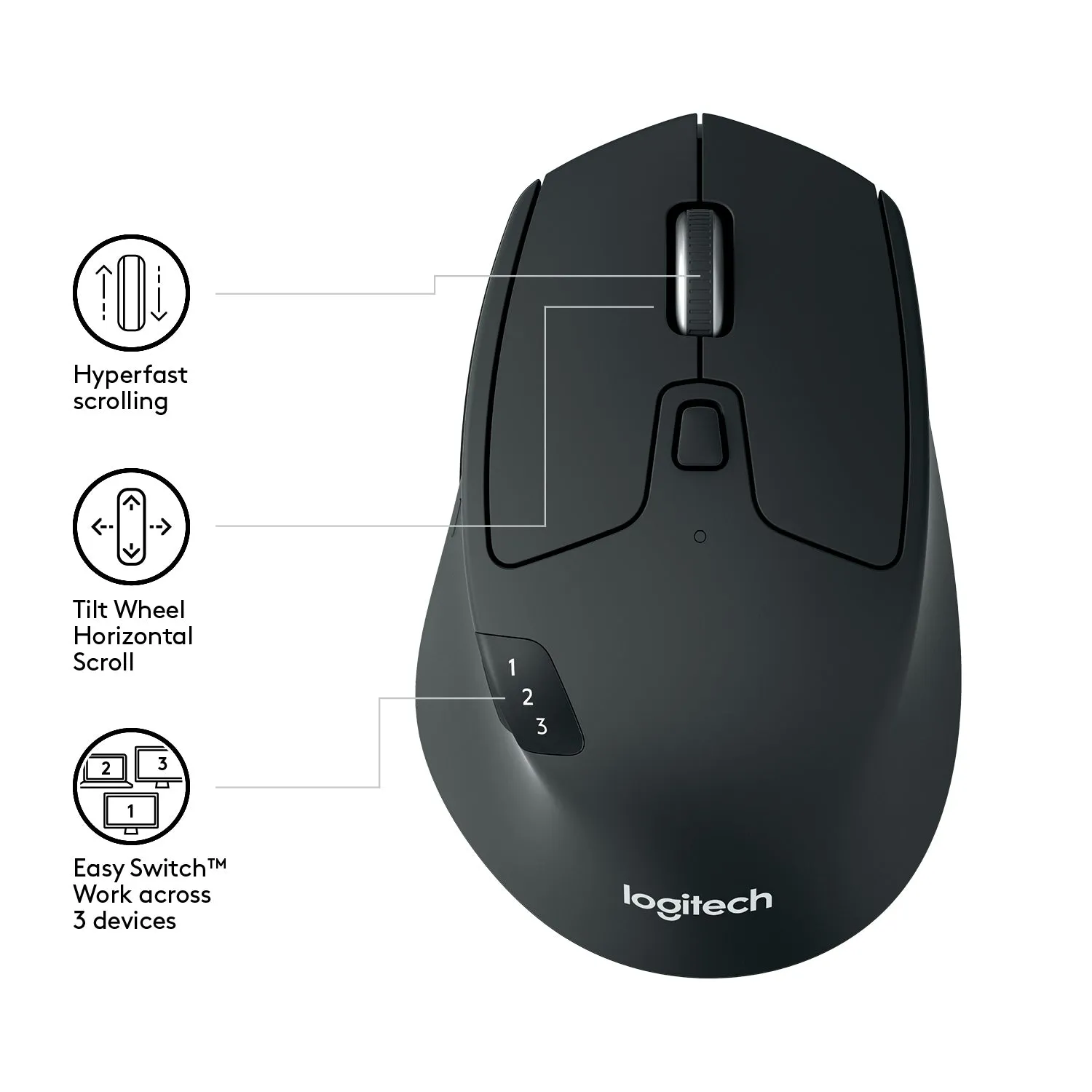 Logitech Mouse M720 Triathlon - Black