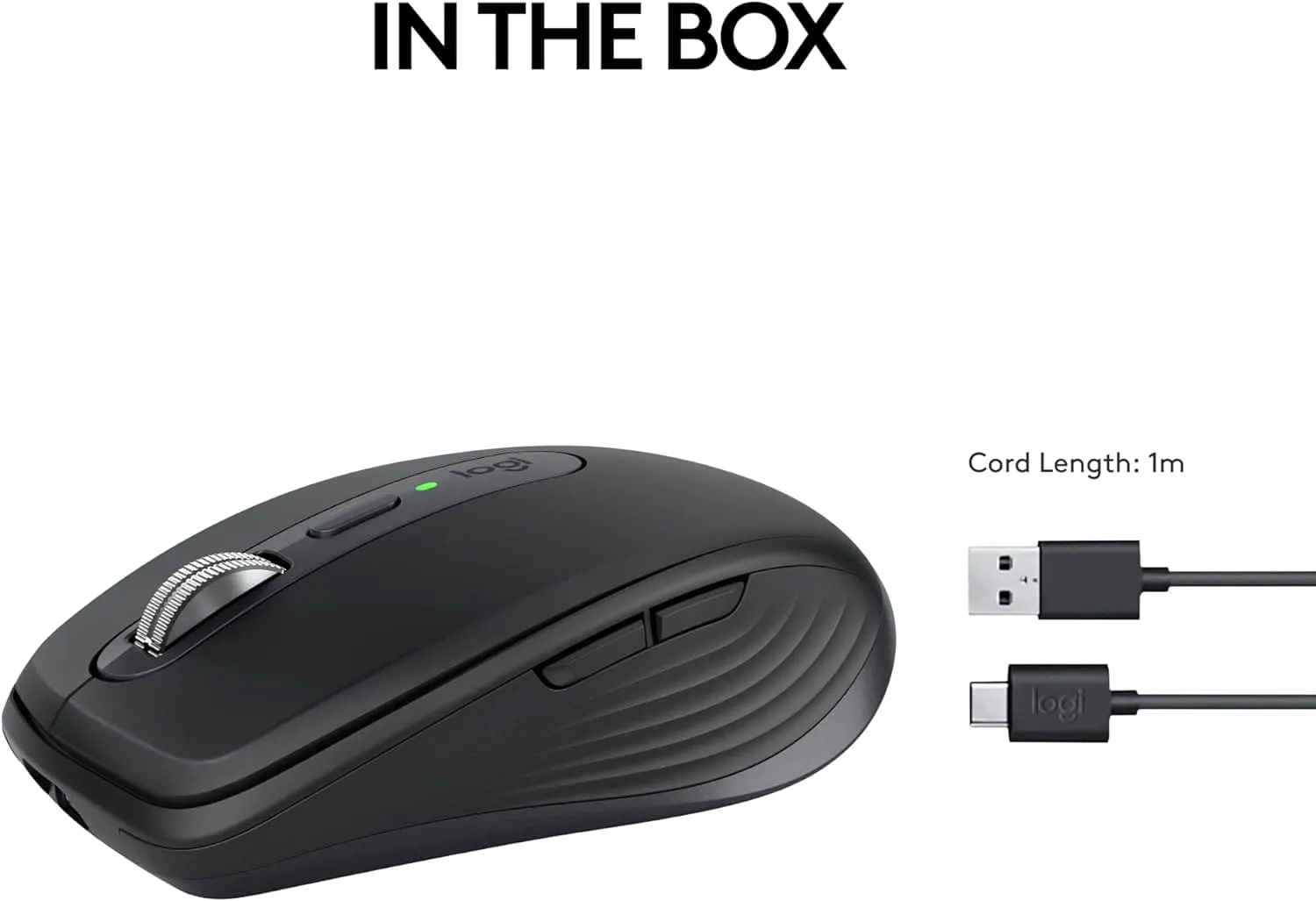 Logitech MX Anywhere 3S Compact Wireless Mouse, Fast Scrolling, 8K DPI Any-Surface Tracking, Quiet Clicks, Programmable Buttons, USB C, Bluetooth, Windows PC, Linux, Chrome, Mac - Graphite