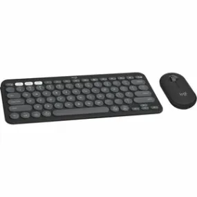 Logitech Pebble 2 Combo for Mac, Wireless Keyboard and Mouse, Slim, Quiet and Portable, Customizable, Tonal Graphite