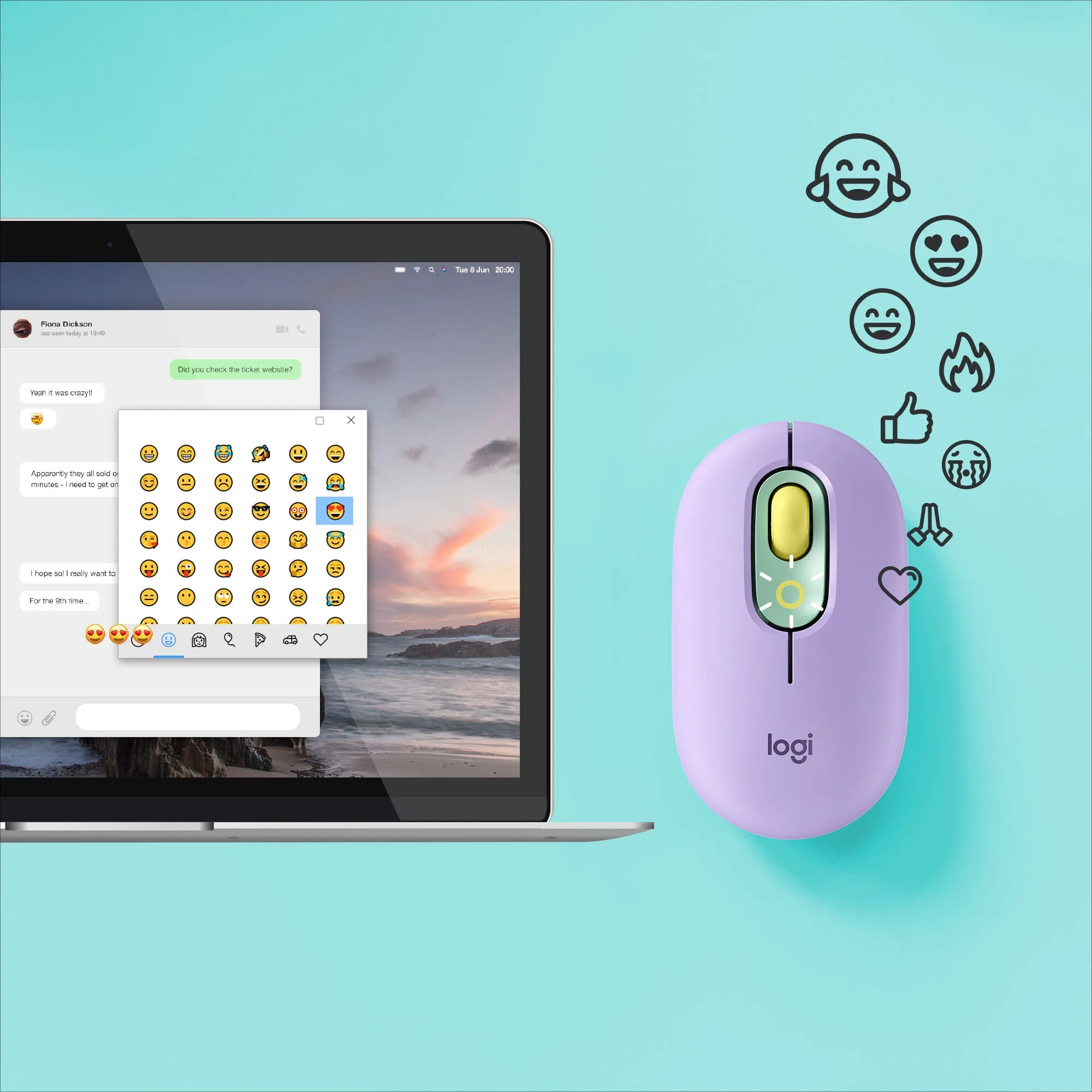 Logitech POP Mouse with emoji