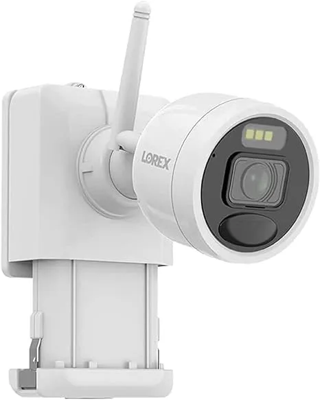 Lorex L4248D-4AA4-E 2K 4.0-MP 8-Camera-Capable 32-GB NVR System with 4 Outdoor Wi-Fi Battery Security Cameras, White, L4248D-4AA4-E