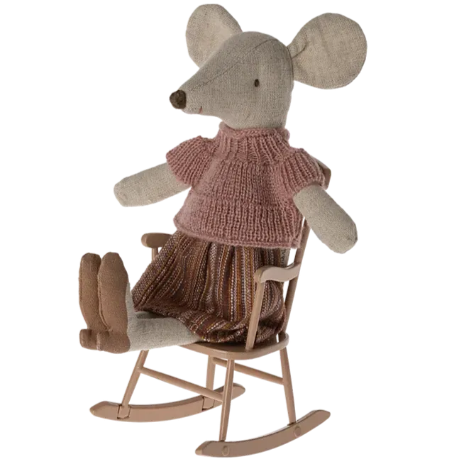 Maileg Rocking Chair, Mouse - Dark Powder