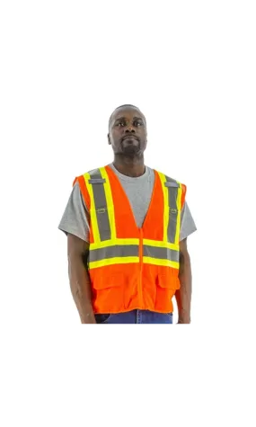 Majestic 75-3210 Hi-Vis Mesh Vest DOT Striping ANSI 2 R