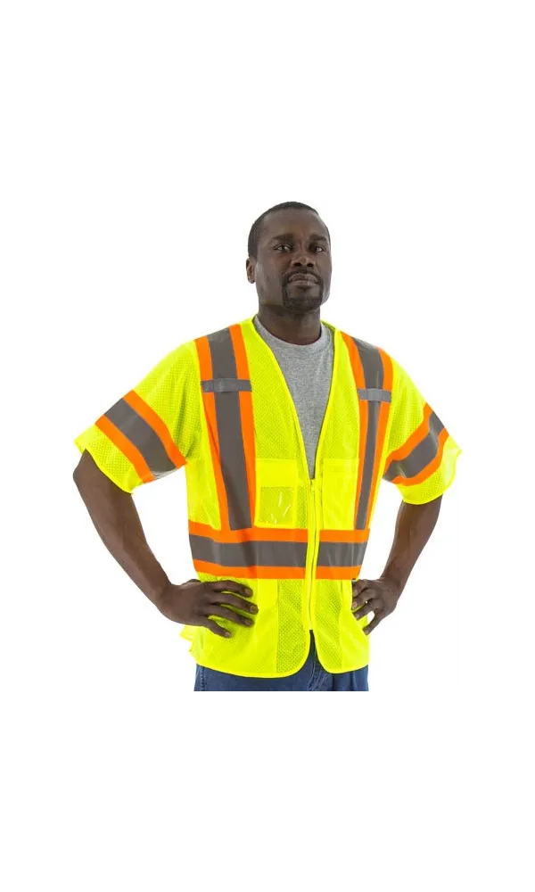 Majestic 75-3301 Hi-Vis Vest Mesh DOT Stripping ANSI 3 R