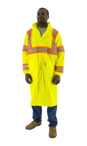 Majestic 75-7303 Hi-Vis Waterproof Rain Jacket DOT Striping ANSI 3 R