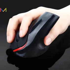 Malloom Hot Luxury Wireless Mouse 1200DPI Vertical Optical USB Mice Wrist Healing Laptop PC Gaming Mouse Black #QD05