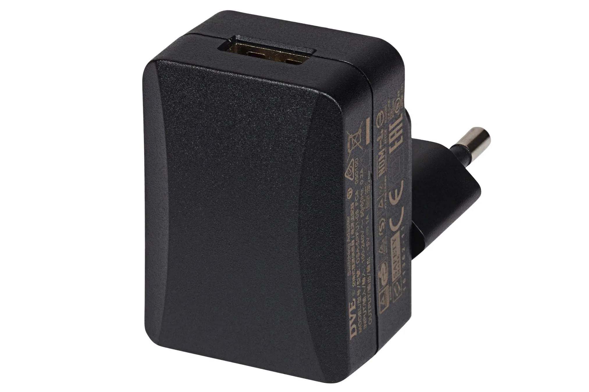 Maplin 1-Port USB-A EU Wall Charger 5V 1 Amp 100-240V Travel Adapter - Black