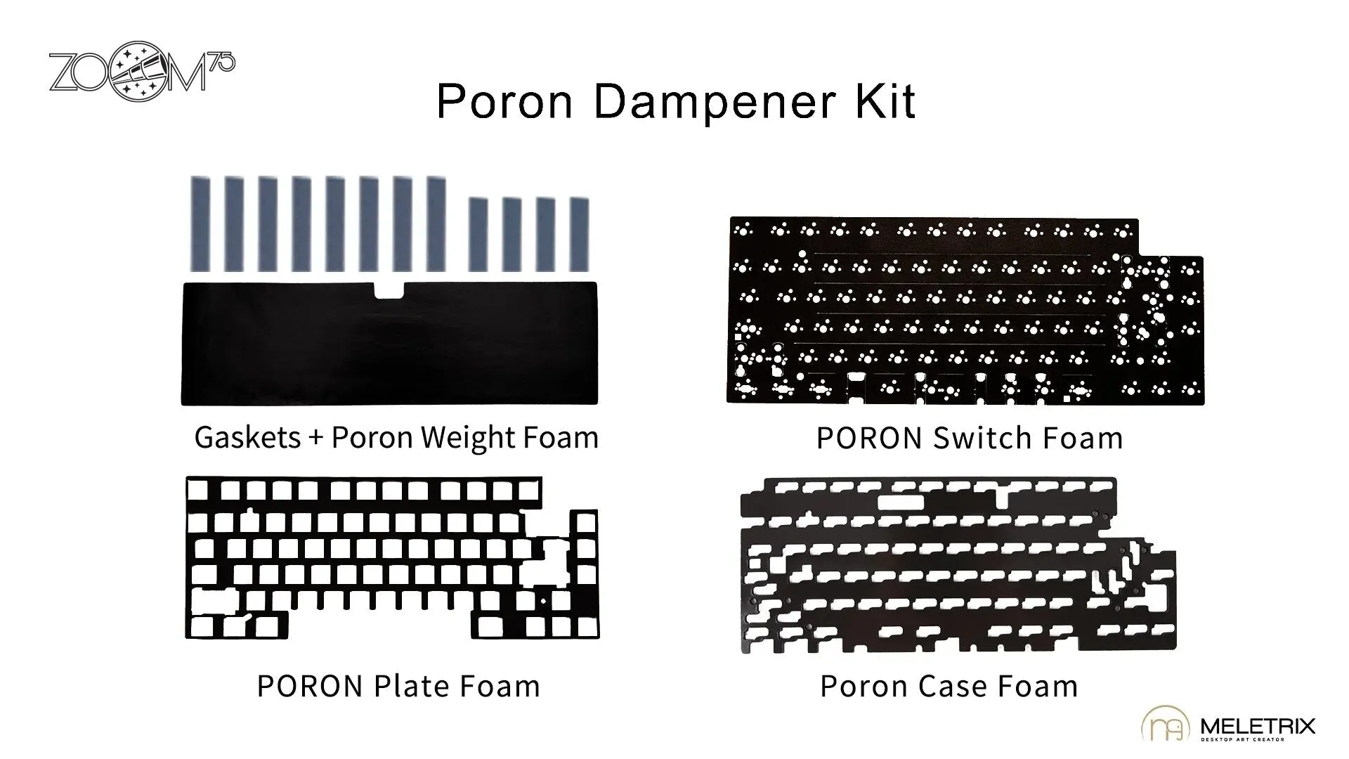 Meletrix Zoom75 LCD Edition - Barebones Keyboard Kit - Milk Tea