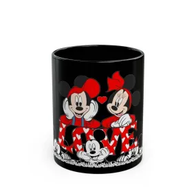 Mickey Minnie Mouse And Heart Ceramic Mug