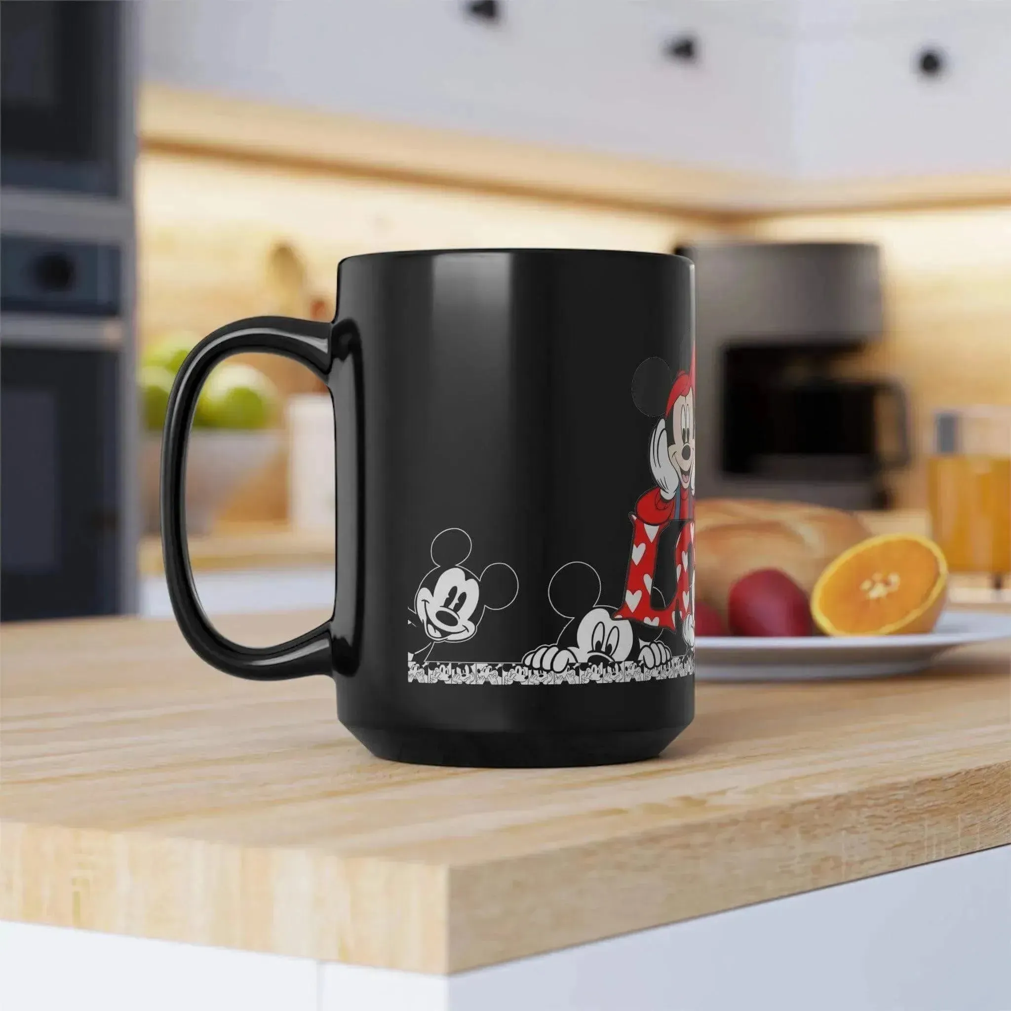 Mickey Minnie Mouse And Heart Ceramic Mug