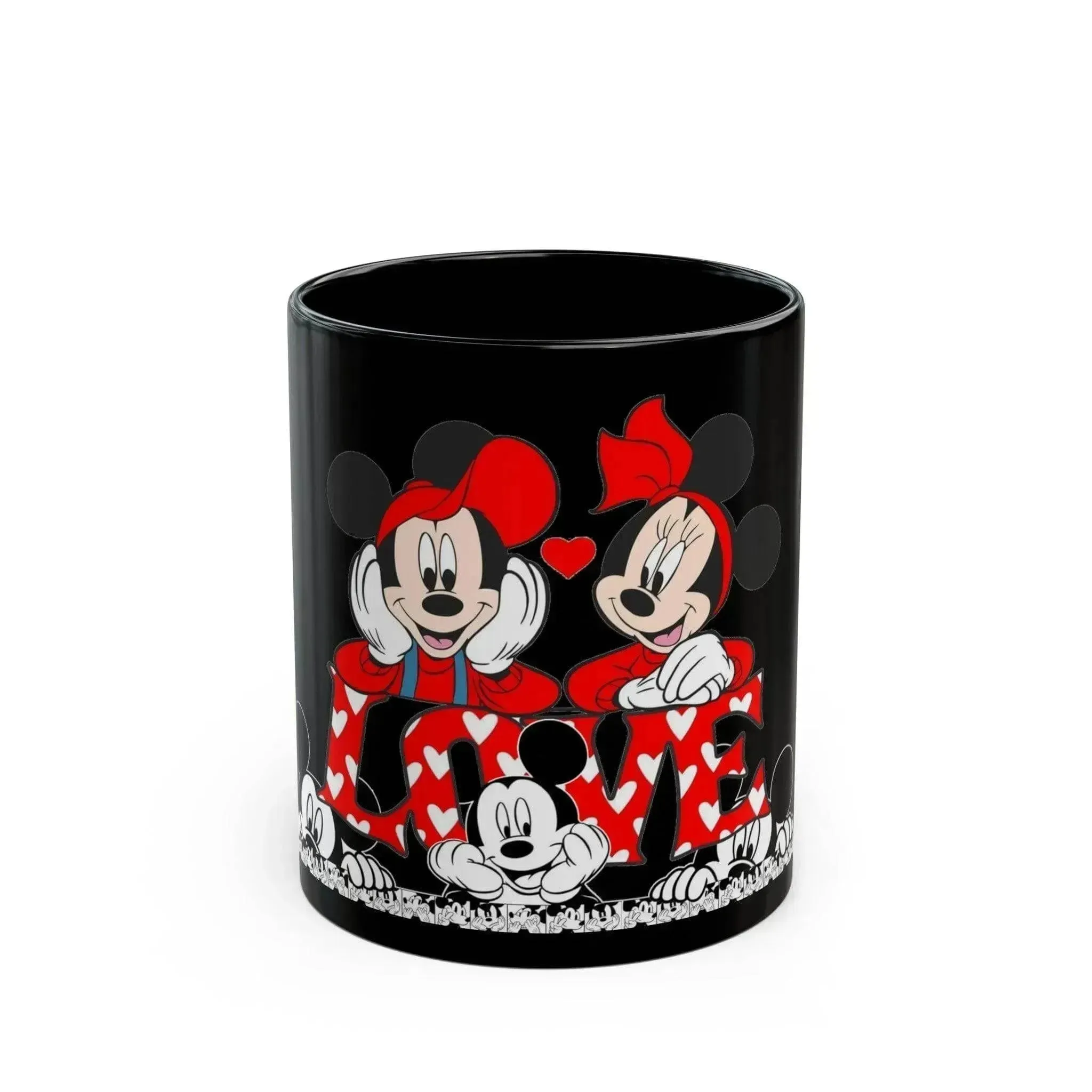 Mickey Minnie Mouse And Heart Ceramic Mug