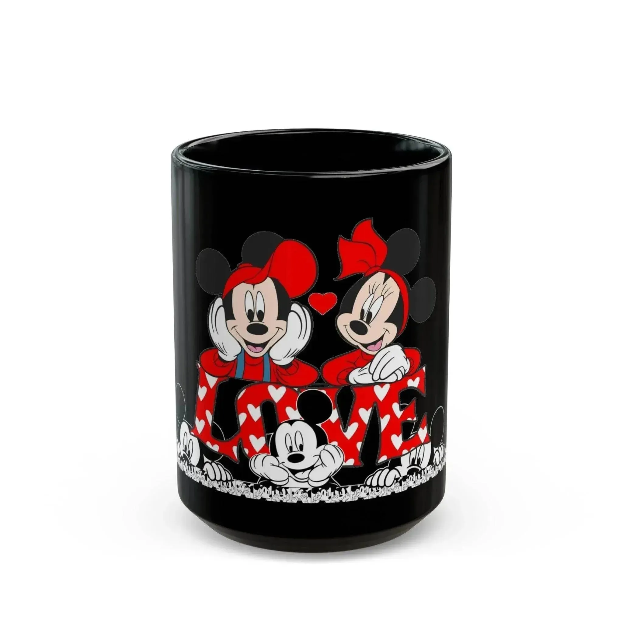 Mickey Minnie Mouse And Heart Ceramic Mug