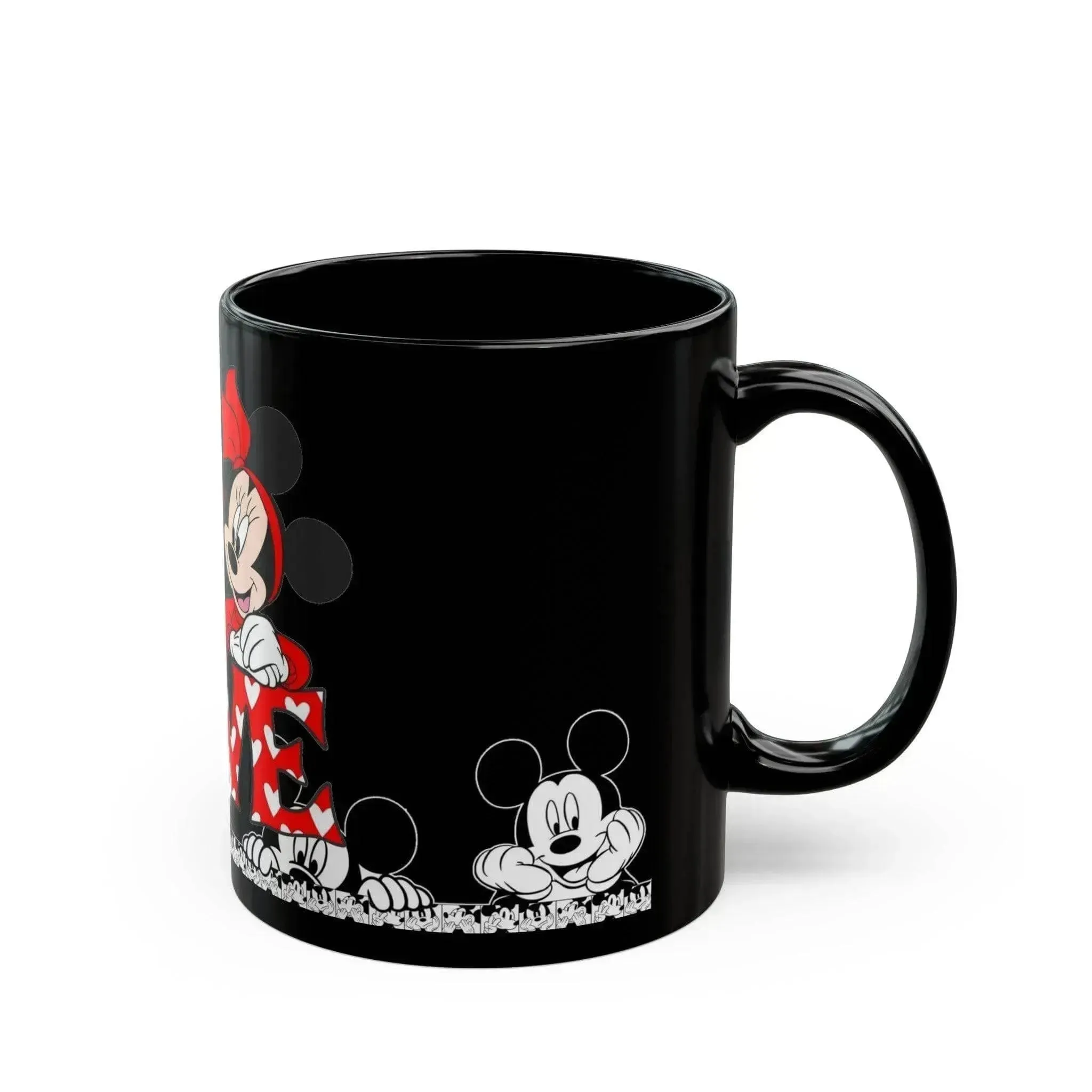 Mickey Minnie Mouse And Heart Ceramic Mug