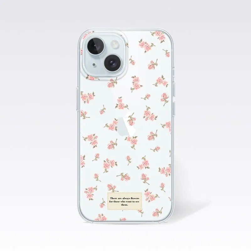 Minimalistic Flower Pattern Clear Silicon Cover