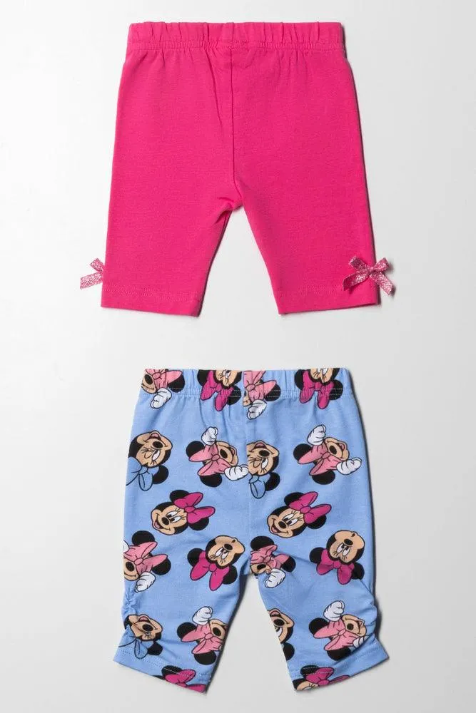 Minnie Mouse And Friends 2 Pack Crop Legging Pink