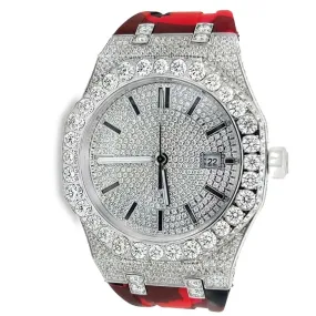 Moissanite Camouflage Red Watch Designer Automatic Men