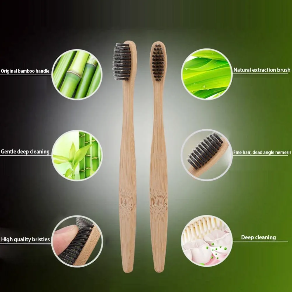 Natural Bamboo Toothbrush Soft Bristles Pack of 50