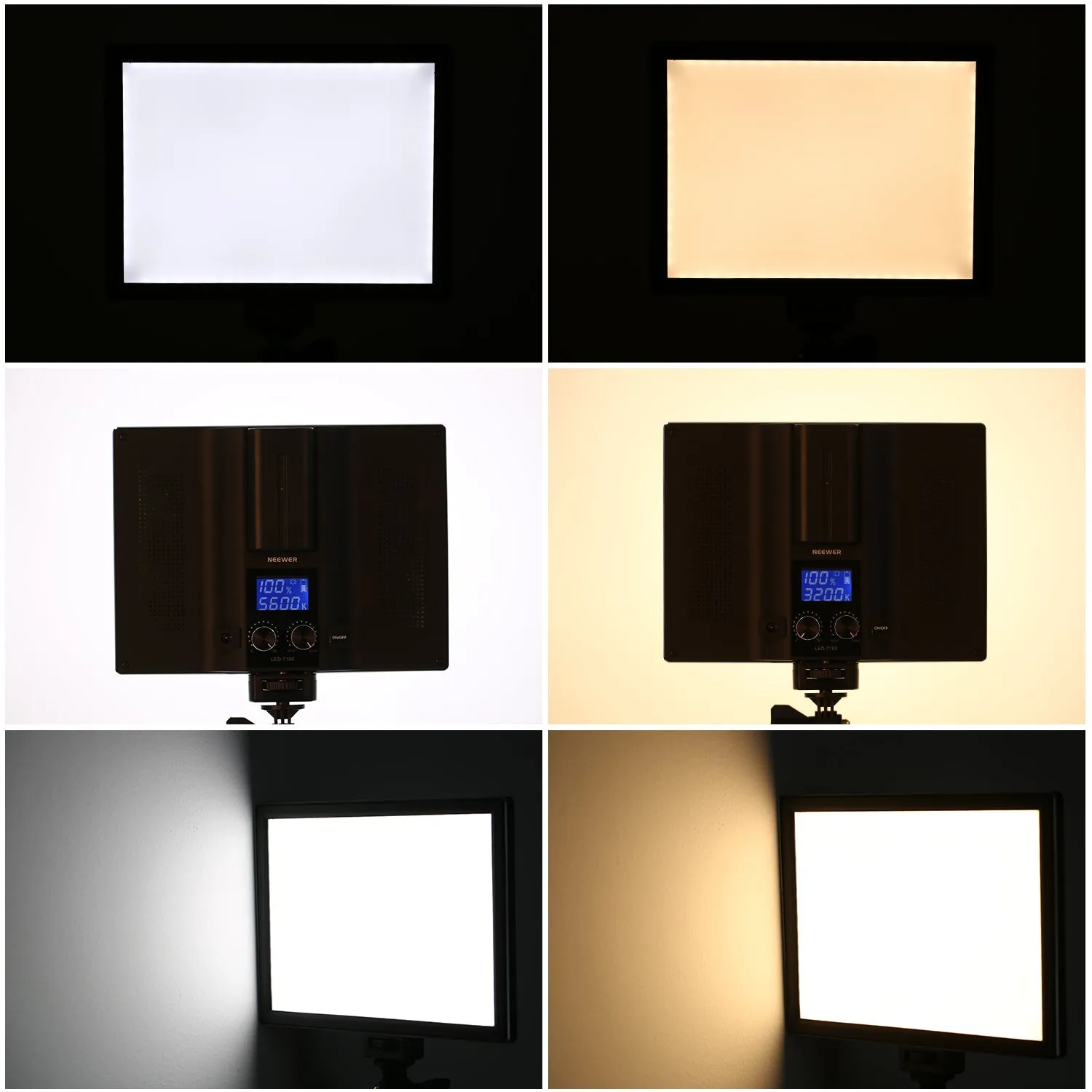 NEEWER Dimmable Ultra Thin T100 Softer SMD LED Video Light Kit