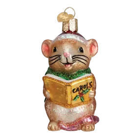 Old World Christmas Caroling Mouse - Tan