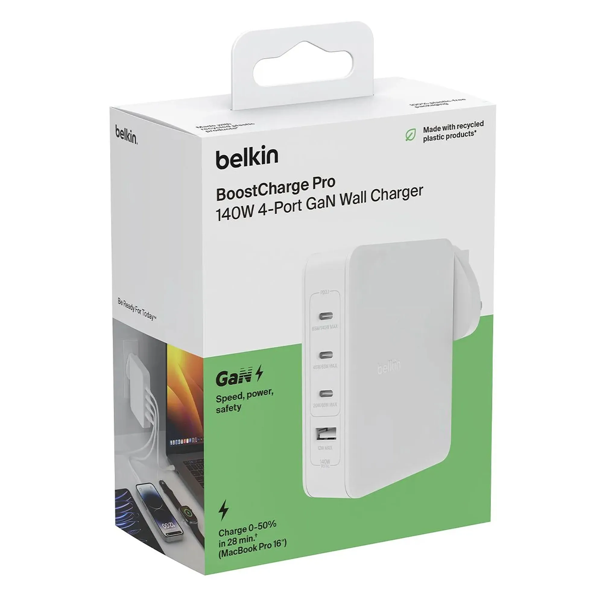 [ONLINE EXCLUSIVE] BELKIN BoostCharge Pro 140W 4-Port GaN PD  Fast Charging Wall Charge