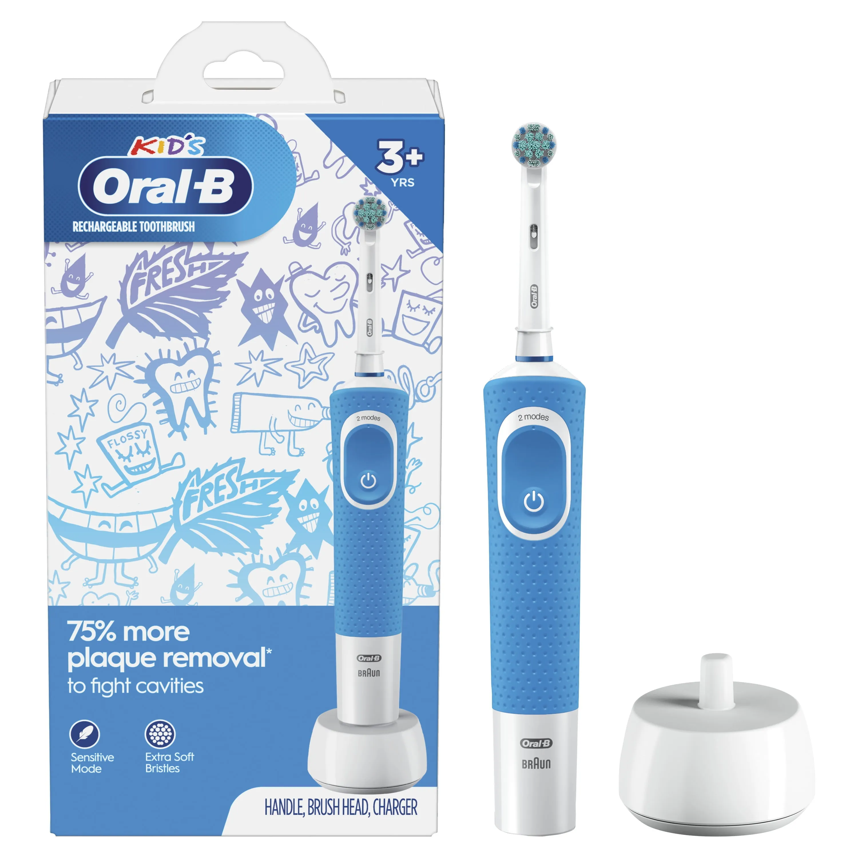 Oral-B Kids Electric Toothbrush with Sensitive Brush Head and Timer