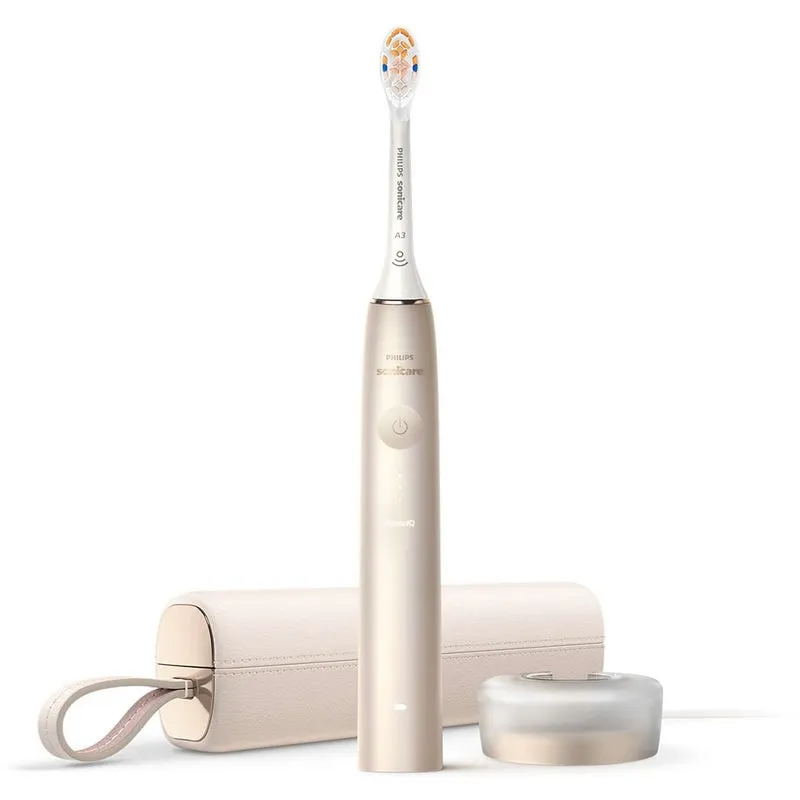 Philips Sonicare 9900 Prestige Rechargeable Electric Power Toothbrush With SenseIQ & AI-Powered Sonicare App, Colour Champagne - HX9992/21, Certified UAE 3 Pin