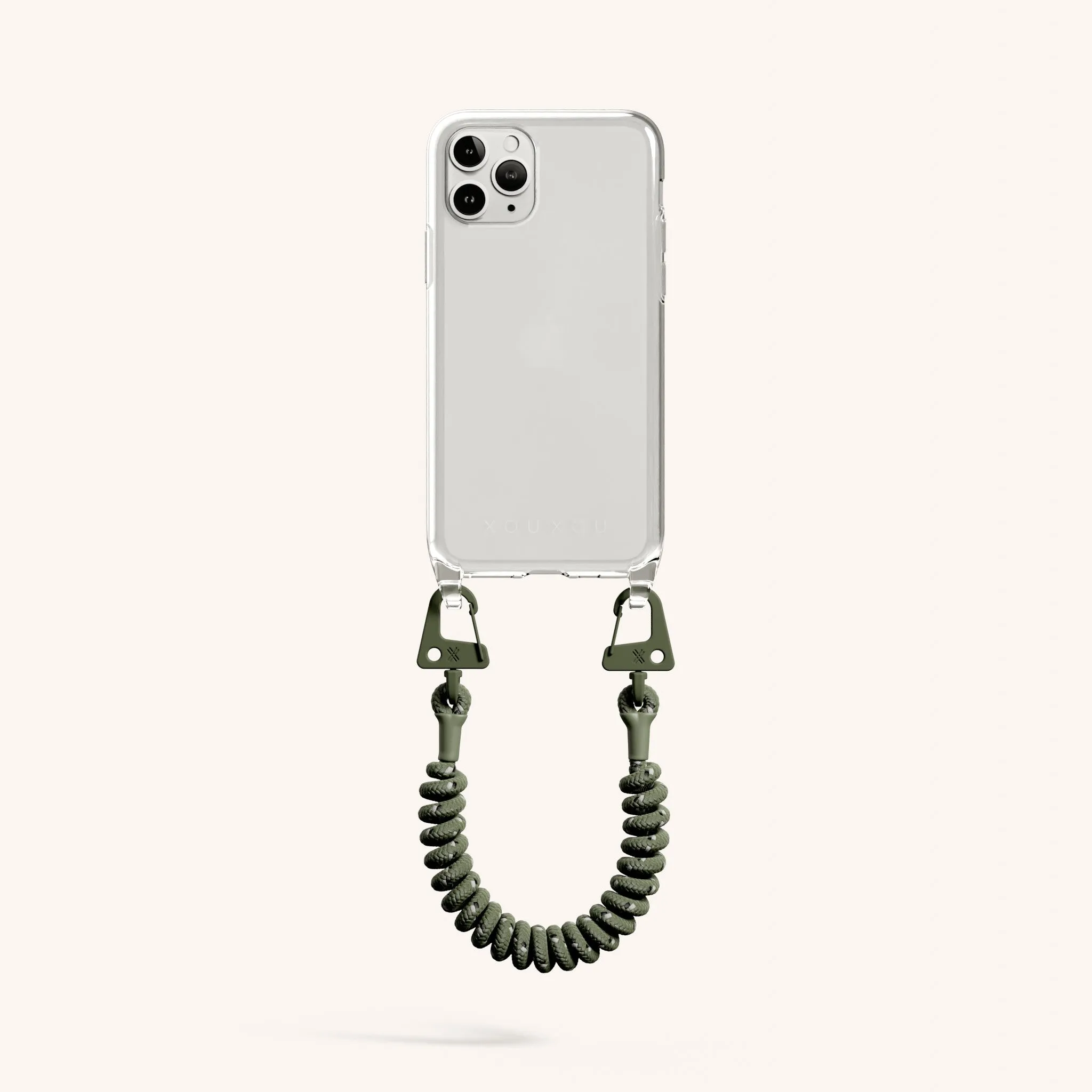 Phone Case with Spiral Rope in Clear   Moss