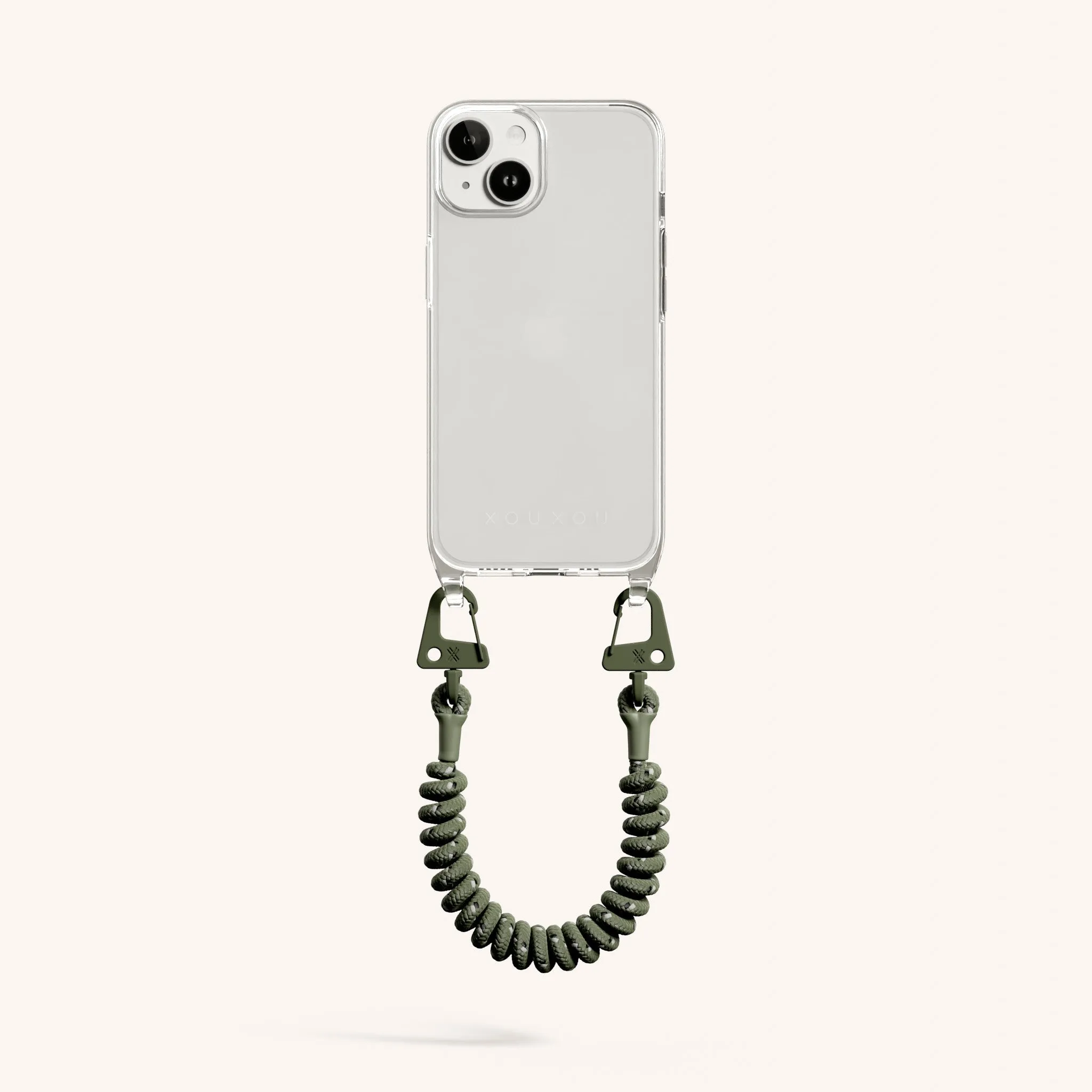 Phone Case with Spiral Rope in Clear   Moss