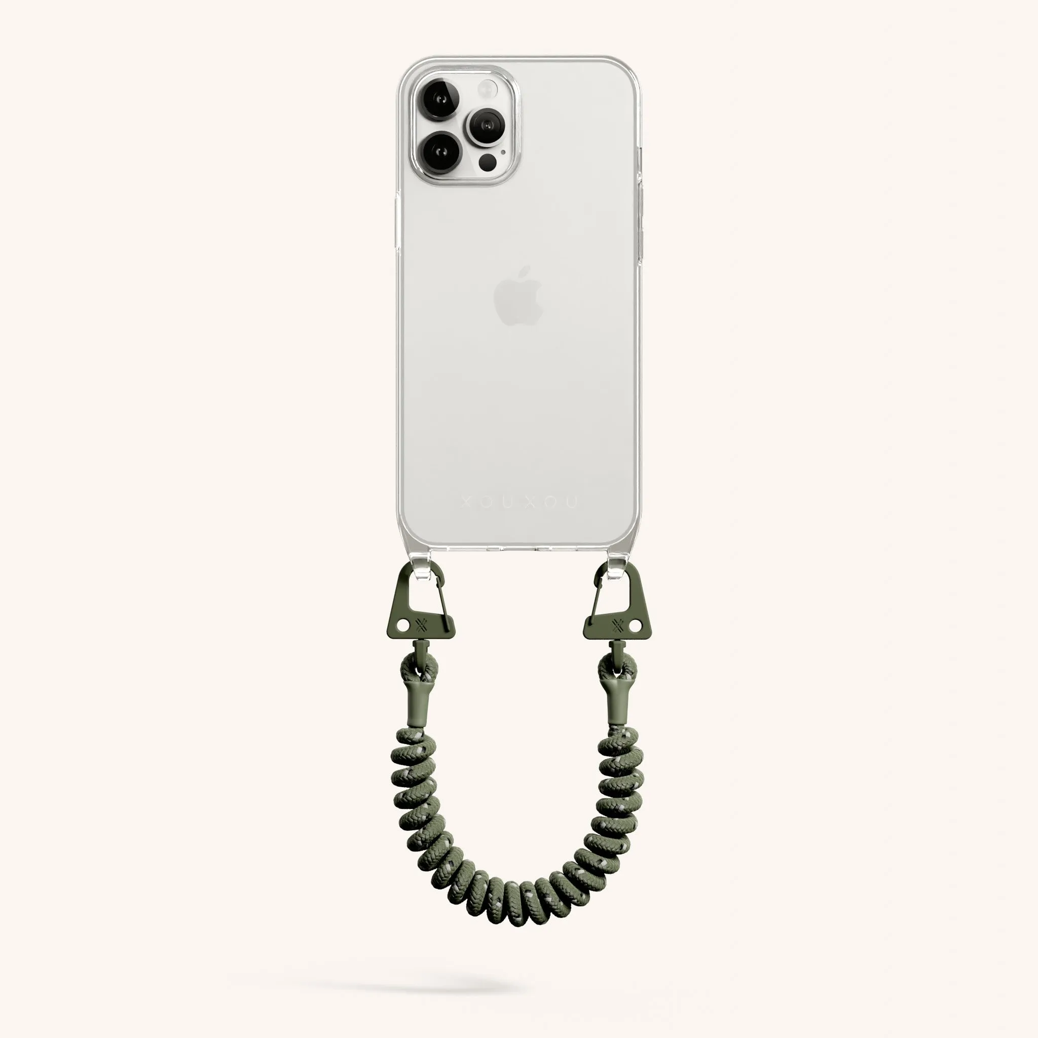 Phone Case with Spiral Rope in Clear   Moss