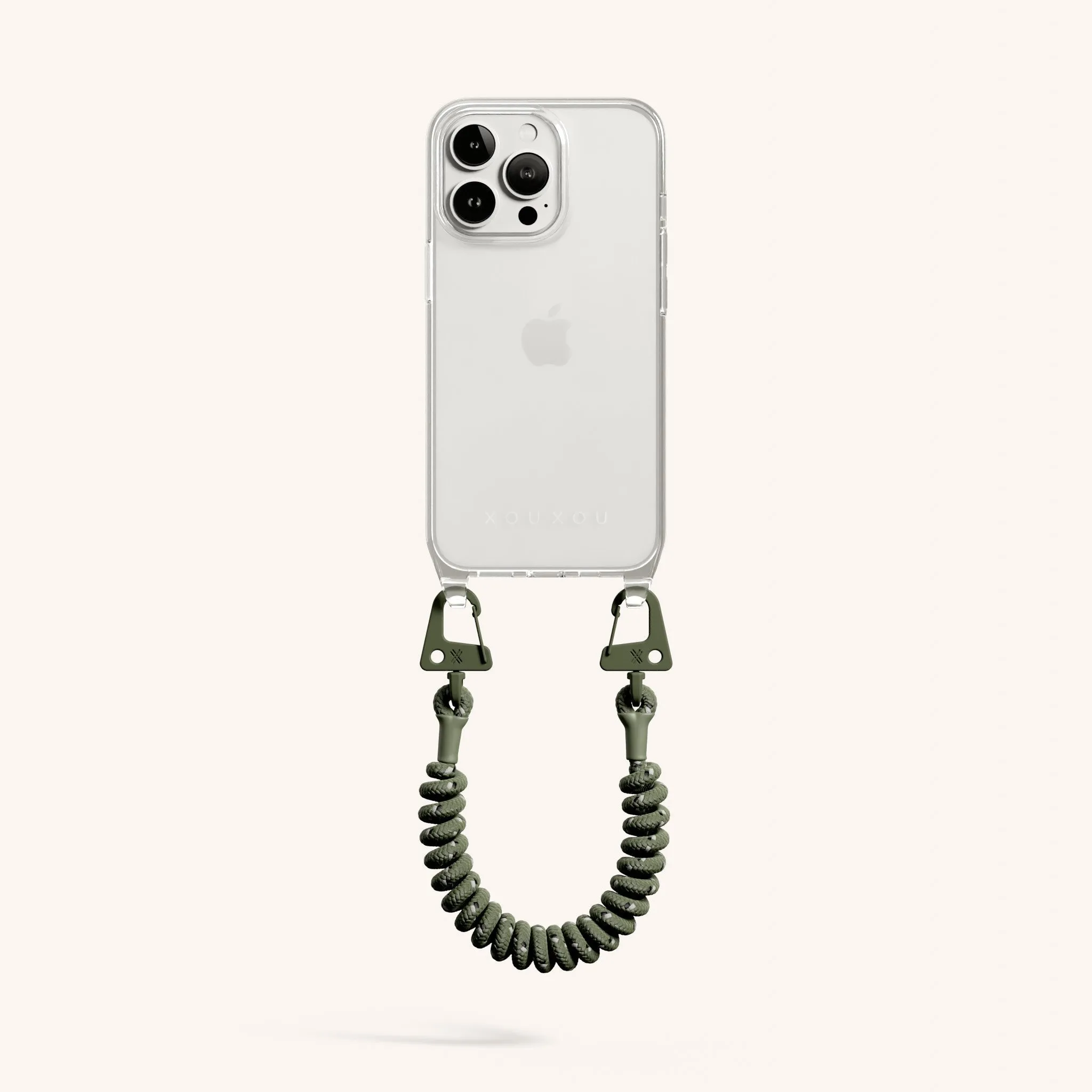 Phone Case with Spiral Rope in Clear   Moss