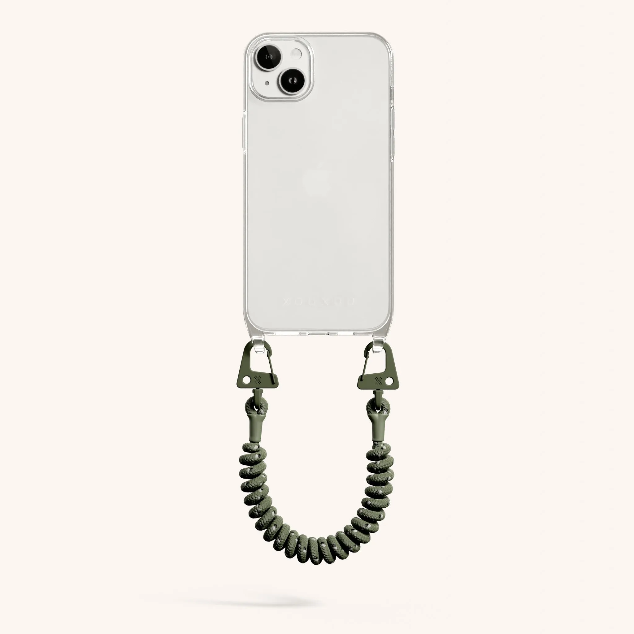 Phone Case with Spiral Rope in Clear   Moss