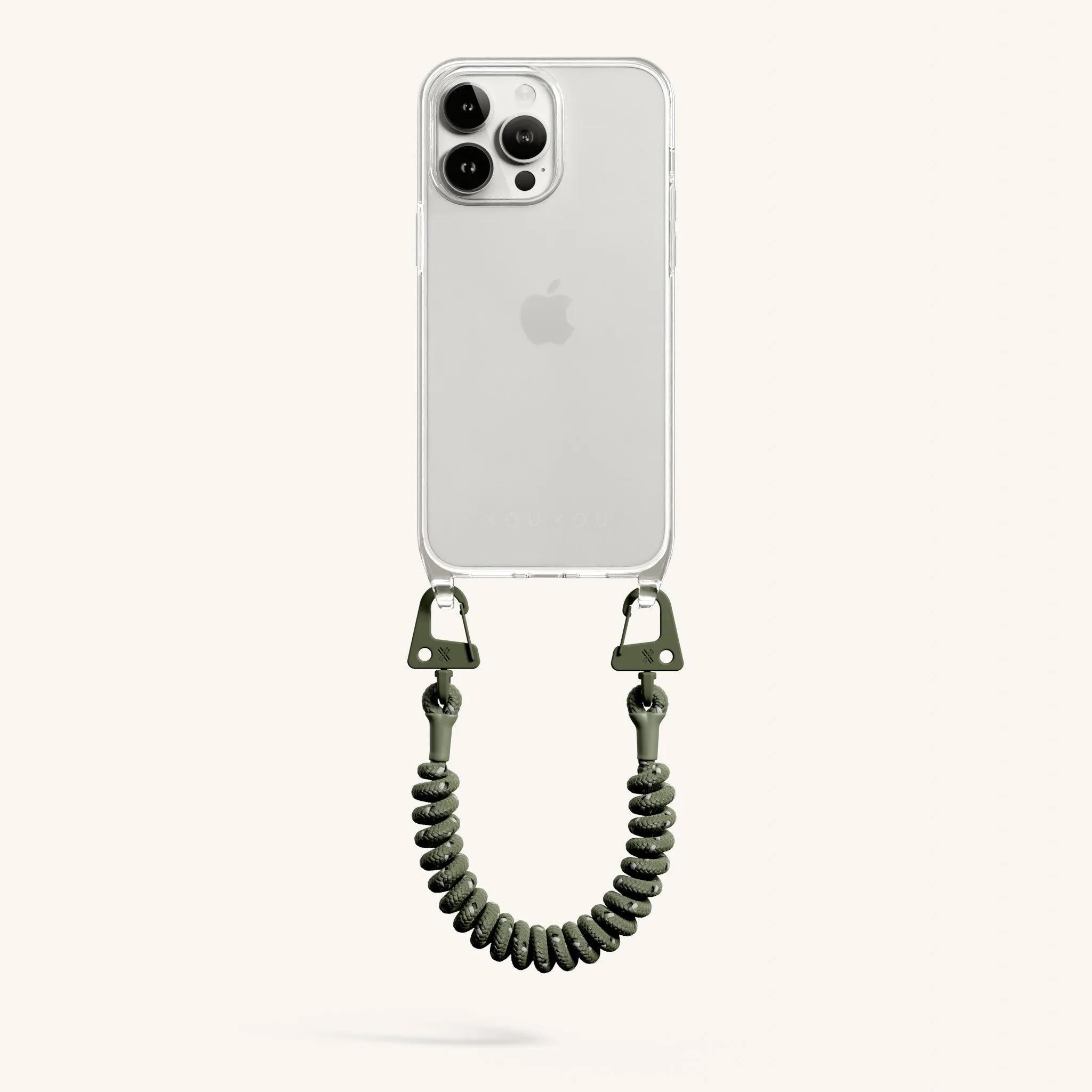 Phone Case with Spiral Rope in Clear   Moss