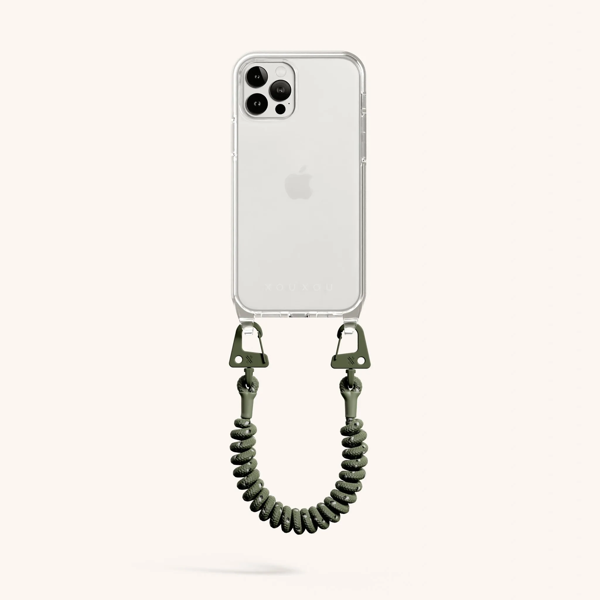 Phone Case with Spiral Rope in Clear   Moss