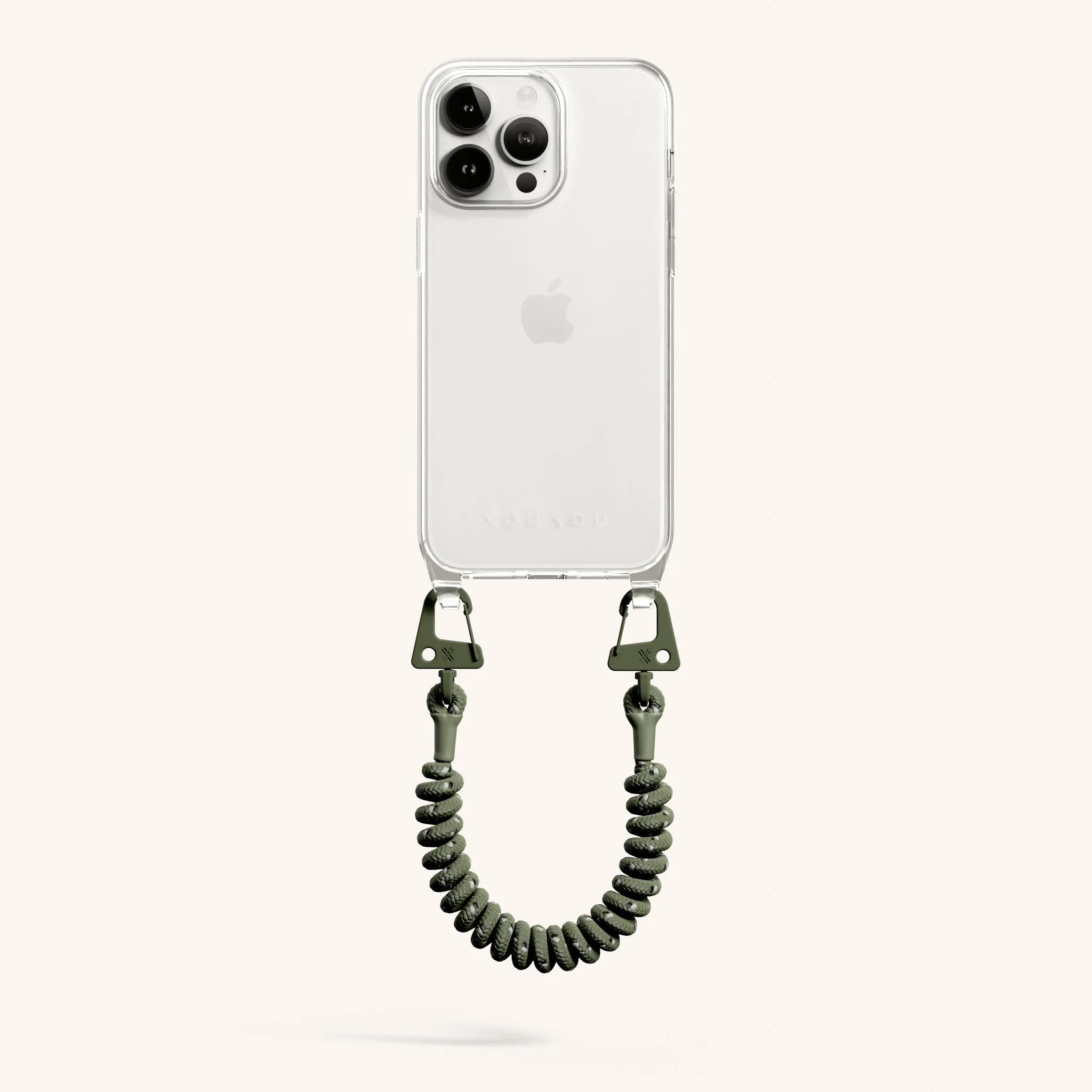 Phone Case with Spiral Rope in Clear   Moss