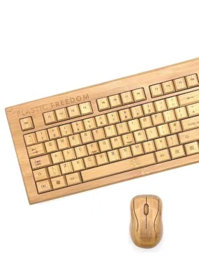 Plastic Freedom Bamboo Keyboard & Mouse Set - Condensed