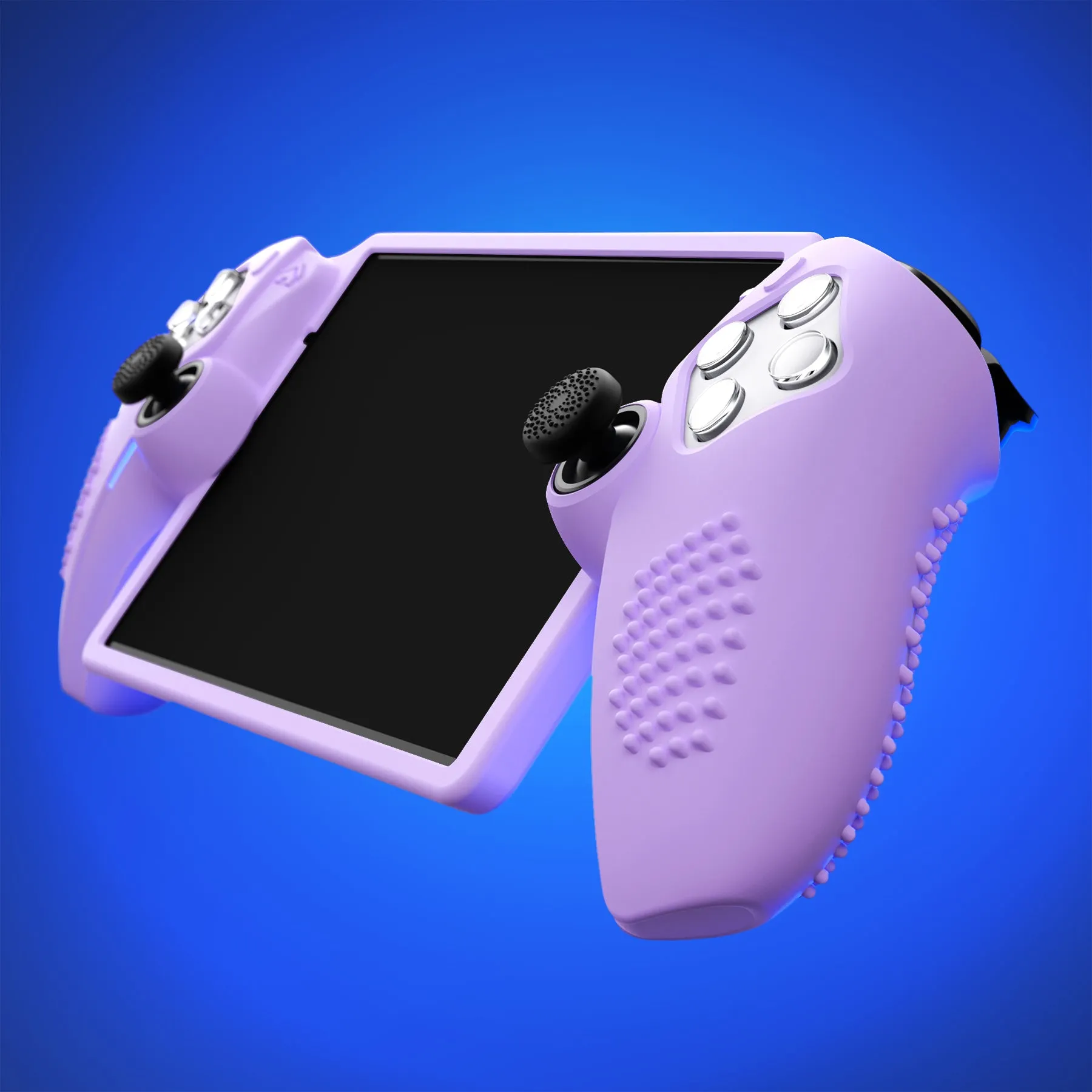 PlayVital 3D Studded Edition Anti-Slip Silicone Protective Case with Thumb Grips for PS Portal Remote Player - Mauve Purple - CYRPFP004