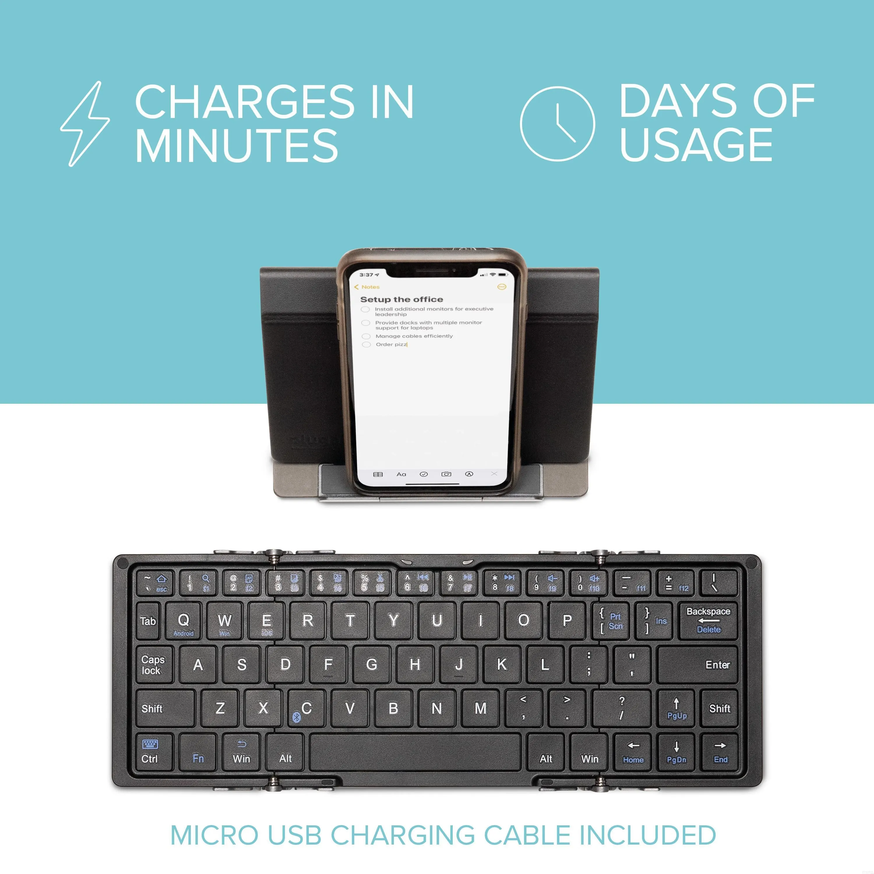 Plugable Compact Bluetooth® Folding Keyboard and Case