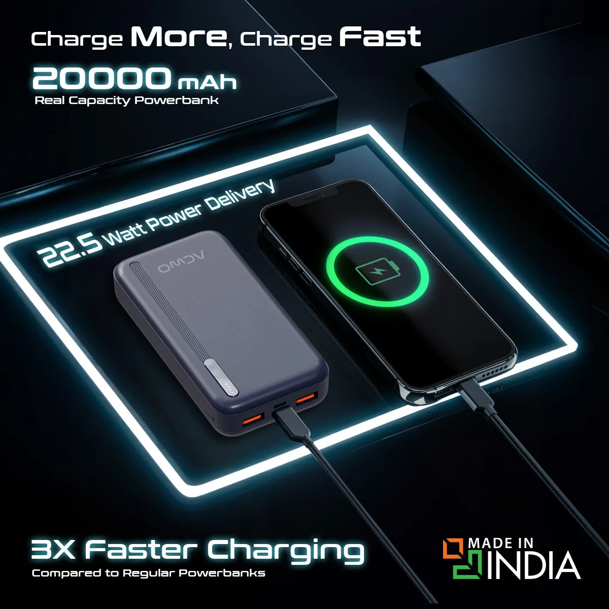 POwER 721 - 20000 mAh Fast Charging Powerbank With 22.5W Output