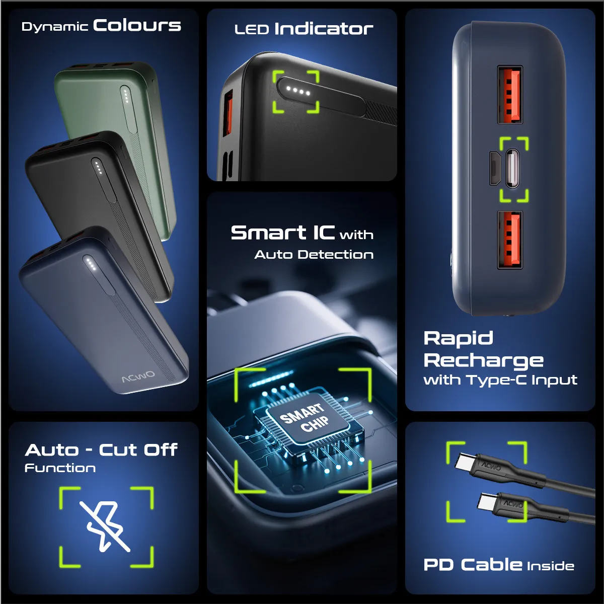 POwER 721 - 20000 mAh Fast Charging Powerbank With 22.5W Output