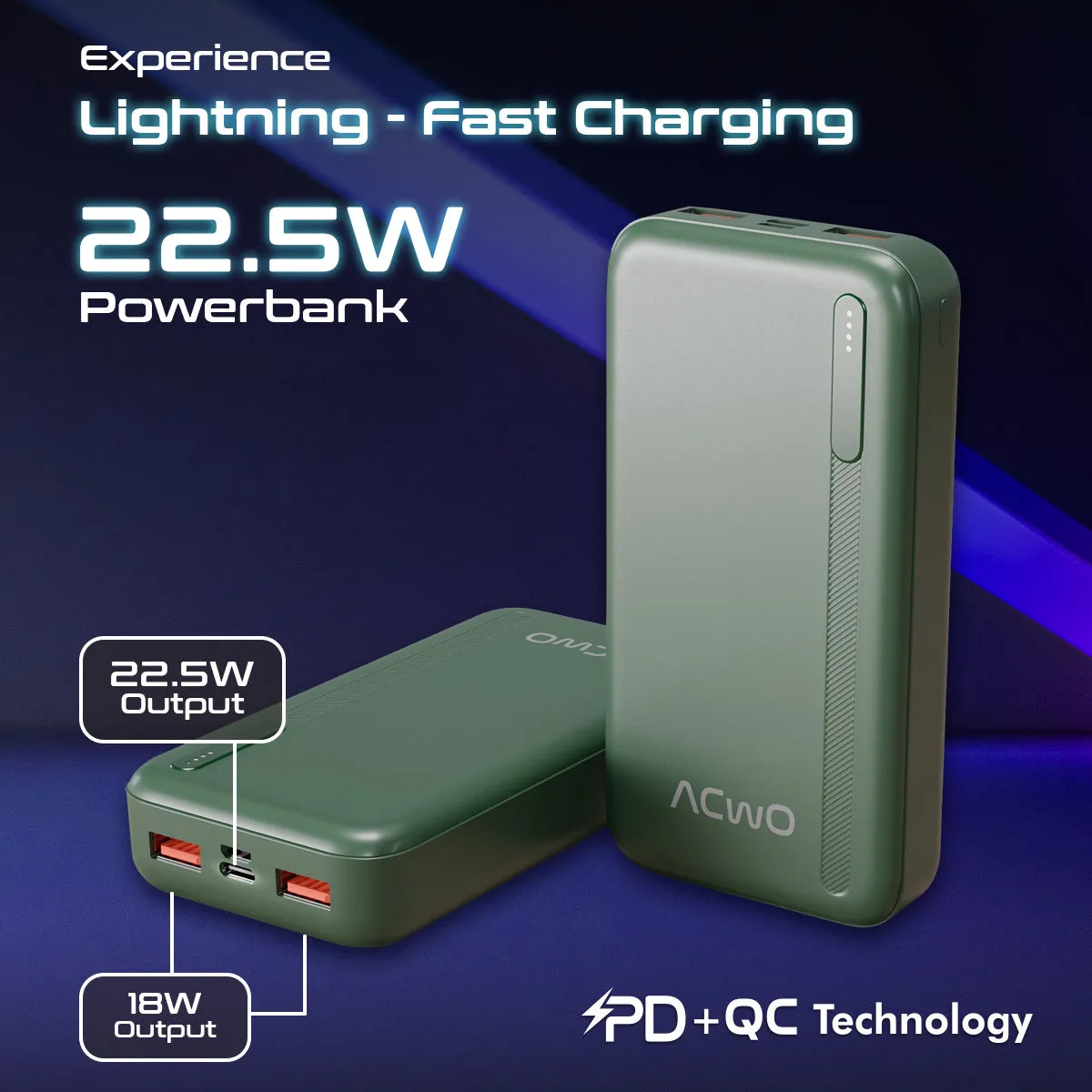 POwER 721 - 20000 mAh Fast Charging Powerbank With 22.5W Output